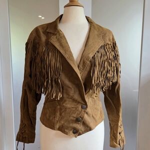 Brown Suede Fringe Blazer